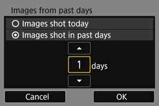[Images from past days] [Select by rating] Specify viewable images on the shooting-date basis.