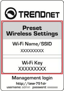 You will need this information to connect to the router. To change the network security key, refer to page 12.