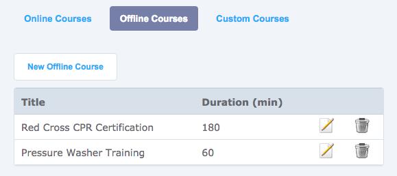 10 Courses (Continued) Offline Courses The Offline Courses feature is located in the Courses tab, to the right of the Online Courses text.