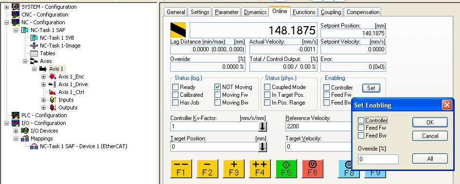 34 In the Parameter tab under the NC axis you can select many NC parameters such as reference