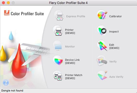 Fiery Color Profiler Suite Licencing Basics 1. Launch Fiery Color Profiler Suite (FCPS).