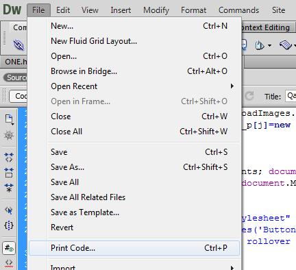 Printing & Highlighting Code Chapter 21: Select for HTML Code