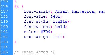 Select for CSS Code Tip: If you are asked to print the CSS make