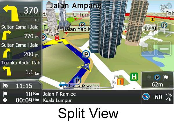 It automatically displays the appropriate lane you should be driving in or when you re close to a particular junction.