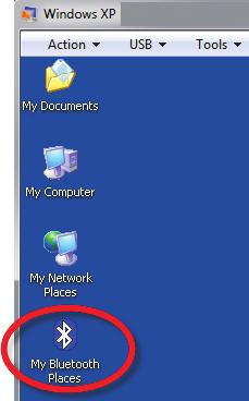 Ensure the Bluetooth adapter is plugged into a USB port on your computer. 1. Navigate to a screen called My Bluetooth Places.
