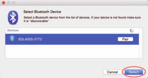 Make a Bluetooth connection - Mac 1. Turn on the s ck reader. 2. Open SDL Connect on your computer. 3. Click on Choose Reader. 4.