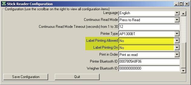 Configure printer options - Windows The Configure S ck window on your Windows computer so ware includes many of the same op ons as the menu on the s ck reader.