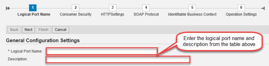 In the Result List, select a proxy from the list above and create a logical port for each proxy. Choose Create Manual Configuration. 4. Enter the logical port name and a description. 5.