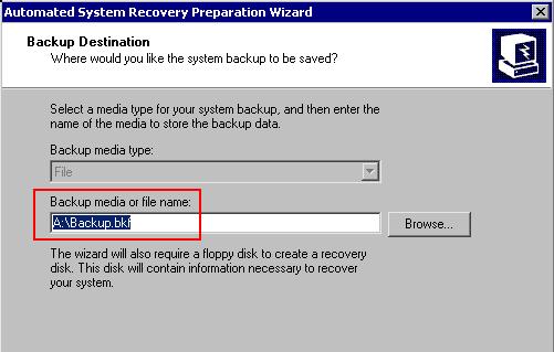 Automatic System Recovery ASR has two parts: ASR backup and ASR restore: You can access the backup portion through the ASR Preparation Wizard located in Backup.