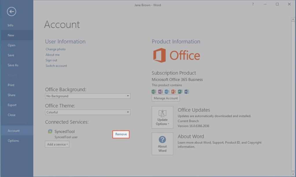 When the desktop client is installed, you can access your synced content from within your local Microsoft Office applications.
