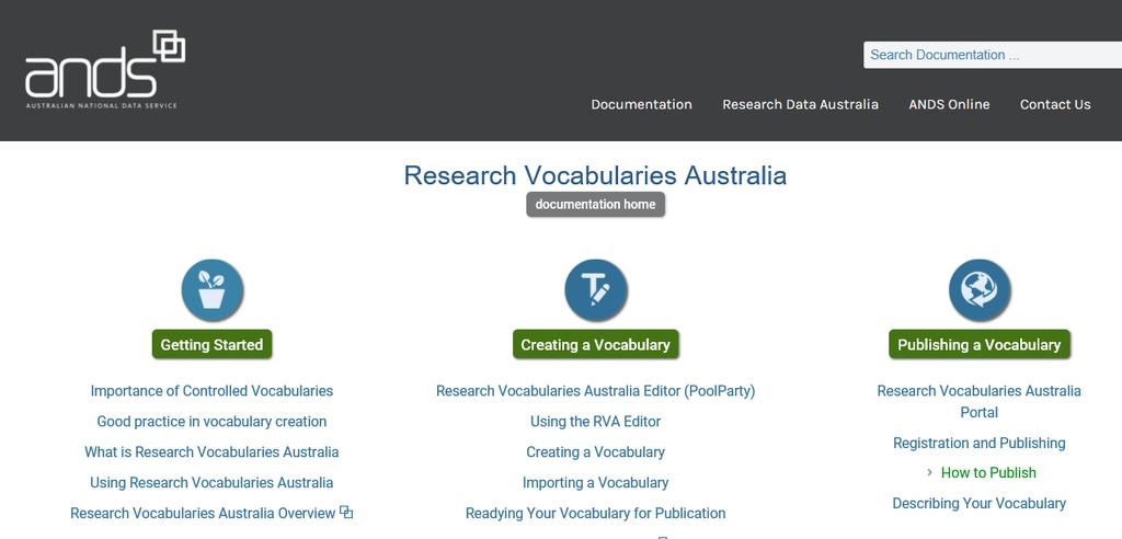 Knowledge: Building Blocks Vocabularies https://documentation.ands.org.