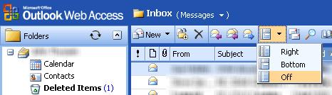 Turn the Reading Pane ~ Off Click on the arrow beside the Show/Hide Reading Pane icon and select. This is a per folder setting and should be done for every email folder to prevent the spread of spam.