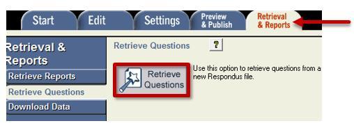 Click the Retrieval & Reports tab on the top and click the