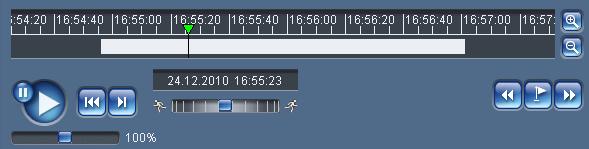104 en Operation VIP X1 XF Controlling a playback You will see a time bar below the video image for quick orientation.
