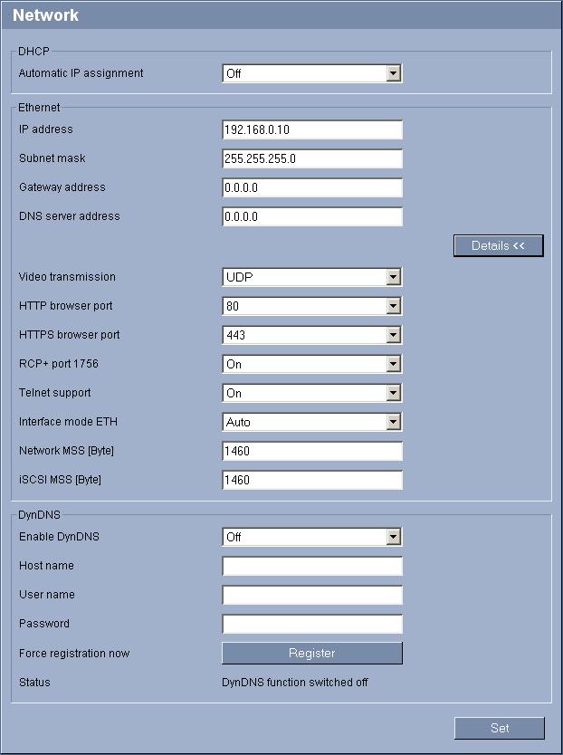 82 en Configuration using a Web browser VIP X1 XF 5.38 Advanced Mode: Network The settings on this page are used to integrate the VIP X1 XF into an existing network.