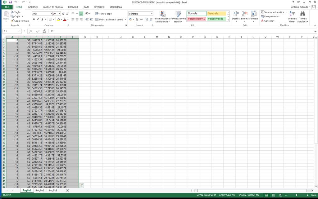 Page 148 of 184 Then we can import the compressor data from an excel table. Where we can see the data like this from a previously saved excel file: Where we have 5 columns which are: 1.