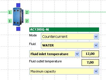 Page 20 of 184 Then the fluid / calculation conditions for the evaporator (please note the Countercurrent mode is selected): PLEASE NOTE: The field Maximum capacity/capacity compatible with the