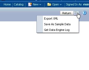 Next Generate sample data if you haven t done so already by clicking the XML icon. a. Type in any parameters, select number of rows to retrieve (i.