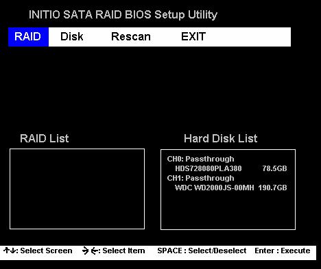 Starting the Guide of BIOS Configuration During boot up the system, the following BIOS banner displays as the below 1. Press [ Ctrl + R ] key to run the SATA Host Card BIOS utility.