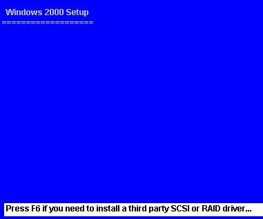 4.1 Press [ F6 ] for third party SCSI or driver