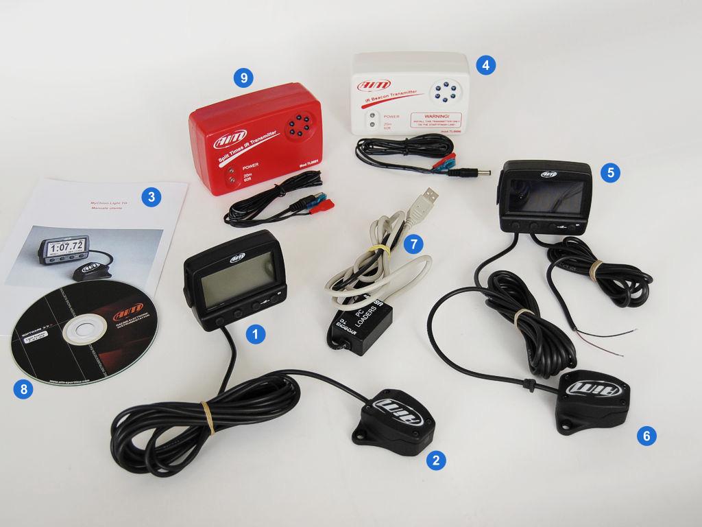 201.2 MyChron Light TG with external power kit MyChron Light TG with external power basic kit: code X04MYC40TGLST MyChron Light TG with external power (5) Infrared receiver for lap times detection