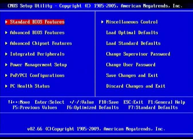 Figure 3-1 Standard BIOS Features Use this Menu for basic system configurations. Advanced BIOS Features Use this menu to set the Advanced Features available on your system.