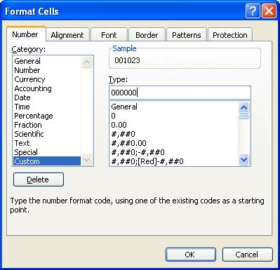 Formatting Numbers with Zeroes in Front If you wish the numeric data to retain one or more zeroes at the front, e.g. a telephone number, bank account number or employee number, select the data.