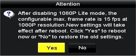 Check the checkbox of 1080p Lite Mode and click Apply to pop up the attention box. Figure 5.