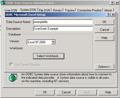 3. After clicking on the Finish button in Step 2, the ODBC Microsoft Excel Setup dialog box will appear.