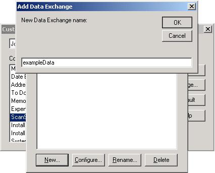 4. In the Add Data Exchange dialog box, enter the name for the new Data Exchange, and click on the
