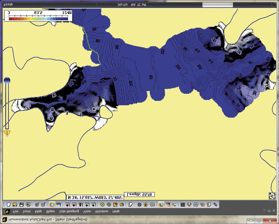 CREATING AND EDITING SHORELINES (ZERO LINES) AutoChart works with your ZeroLine Map Card to automatically create shorelines (zero lines) based on the data collected on the water.