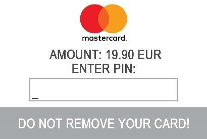 CHIP cards usually require a PIN code in order to confirm a transaction. If a PIN code is required for a card, your mypos Combo terminal will display the ENTER PIN screen.