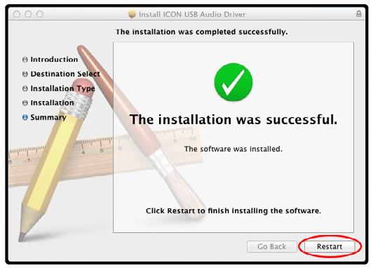6. Installation completed The driver installation has completed successfully. Click the Close button.