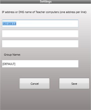 Standard Edition: In first three fields you can enter up to three IP addresses of teacher computers to which you would like to connect, one address per line.