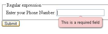 Mandatory fields Regular expressions Keyword: required <input type= text required
