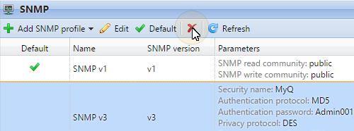 INFO: To check if you can connect to a printing device with the SNMP profile, click Test, enter the IP Address of the printing device and an OID, and then click OK.