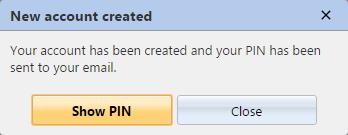 A user can create a new account by clicking New Account at the bottom-left corner of the MyQ login window.
