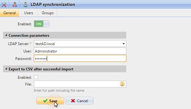 1) General tab: Creating the synchronization FIGURE 8.9.
