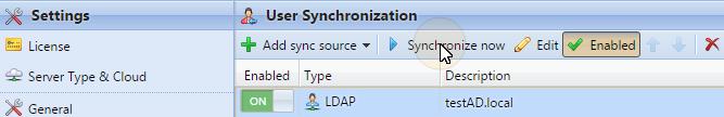 Add new users If you select this option, MyQ adds new users from the current synchronization source.