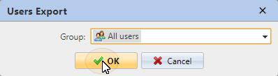 Click Tools on the toolbar at the top of the Users main tab, and then click Export in the Tools drop-down box. The Users Export dialog box appears. FIGURE 8.29.