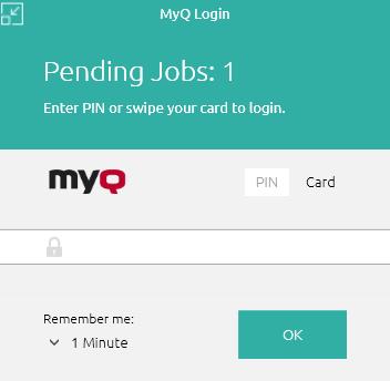 FIGURE 9.13. The SJM's login window For information on how to install and set up the MyQ Smart Job Manager, see the Guide to MyQ Smart Job Manager for Windows.