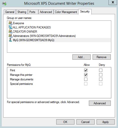 To select the printer 1. On the Jobs setting tab, under Office file formats, under Method of printing, select the Via a Windows printer option. The Windows printer setting appears. 2.