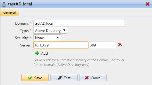 To add a new Radius server FIGURE 5.14. The LDAP server properties panel FIGURE 5.15. Adding a new Radius server on the Network settings tab, under Authentication servers 1.