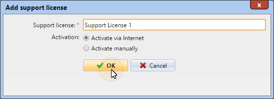 For information about these options and about further steps to extend the licenses, see "Automatic and manual activation of support licenses" below. 6.2.3.