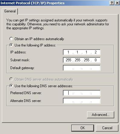 Figure 12-2 Configure IP address Step 2 Test Ping