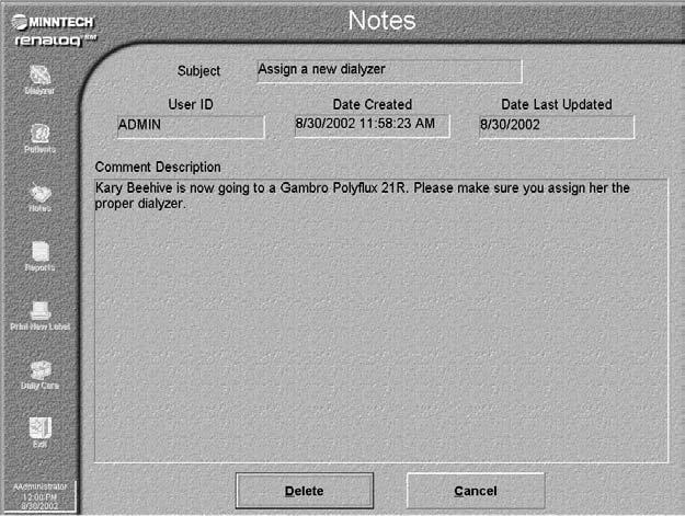 Work with Notes Delete an Existing Note To delete an existing note, follow these steps: 1.