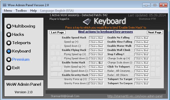 Keyboard Keyboard menu features 48 different actions that can be customized and bound to keyboard keys as you wish. Much of it is pretty much self explanatory.