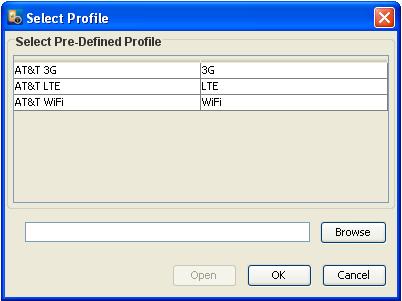 5.1.2.1 Load Selection When selected, the following dialog box is displayed that prompts you to select a pre-defined Profile.