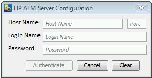 2.2 Options This menu selection opens the HP ALM Server Configuration dialog (shown in the following figure) which