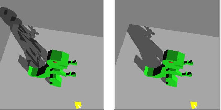 Improving projected shadows with a stencil Turn on the stencil for pixels on the plane Only render shadows on pixels with the stencil turned on After rendering the shadow,